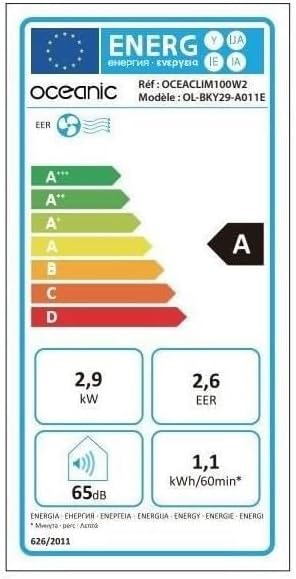 Climatiseur mobile monobloc – OCEANIC – 2930W – 10000 BTU – Programmable – Classe énergétique A