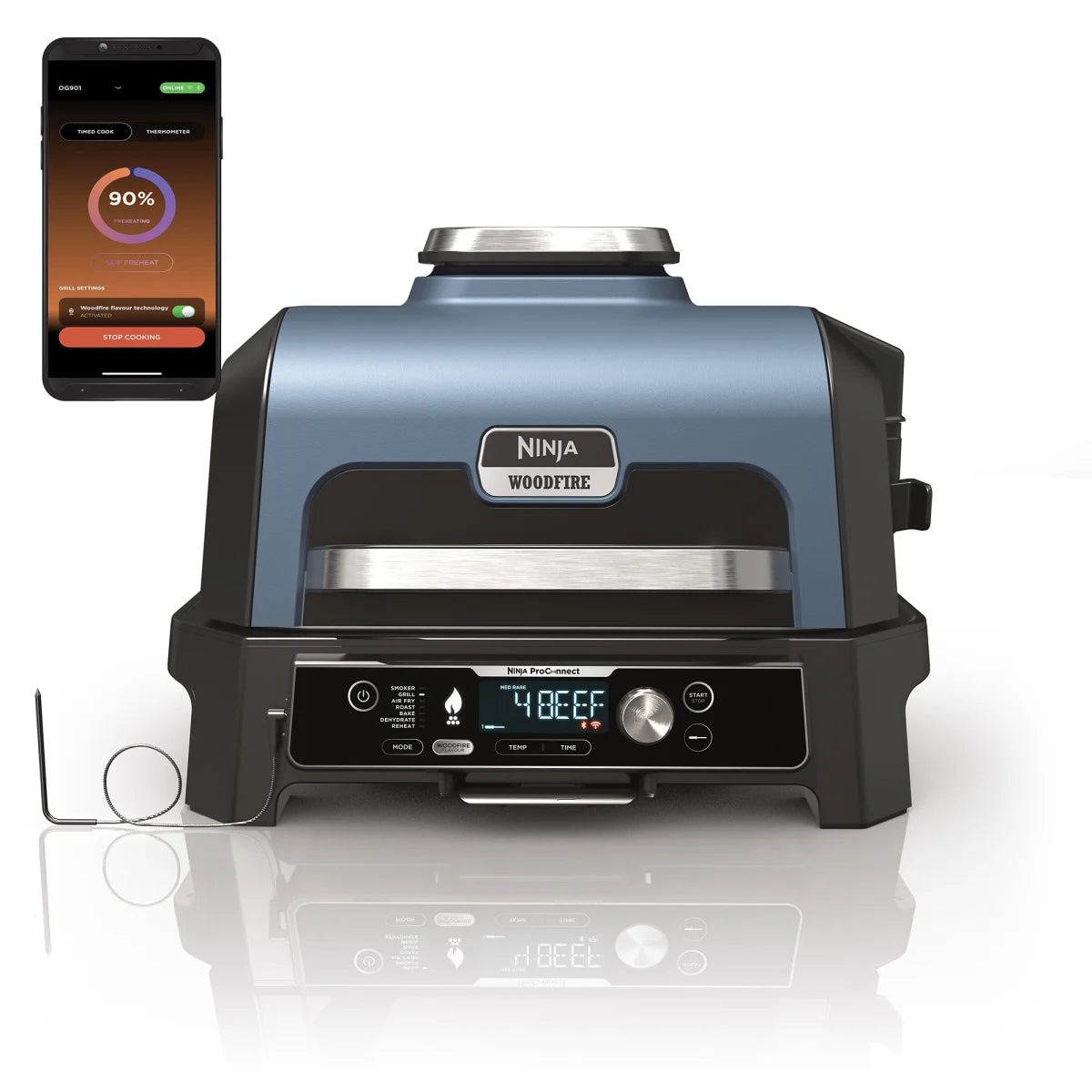 Barbecue électrique et fumoir Ninja Woodfire Pro Connect XL